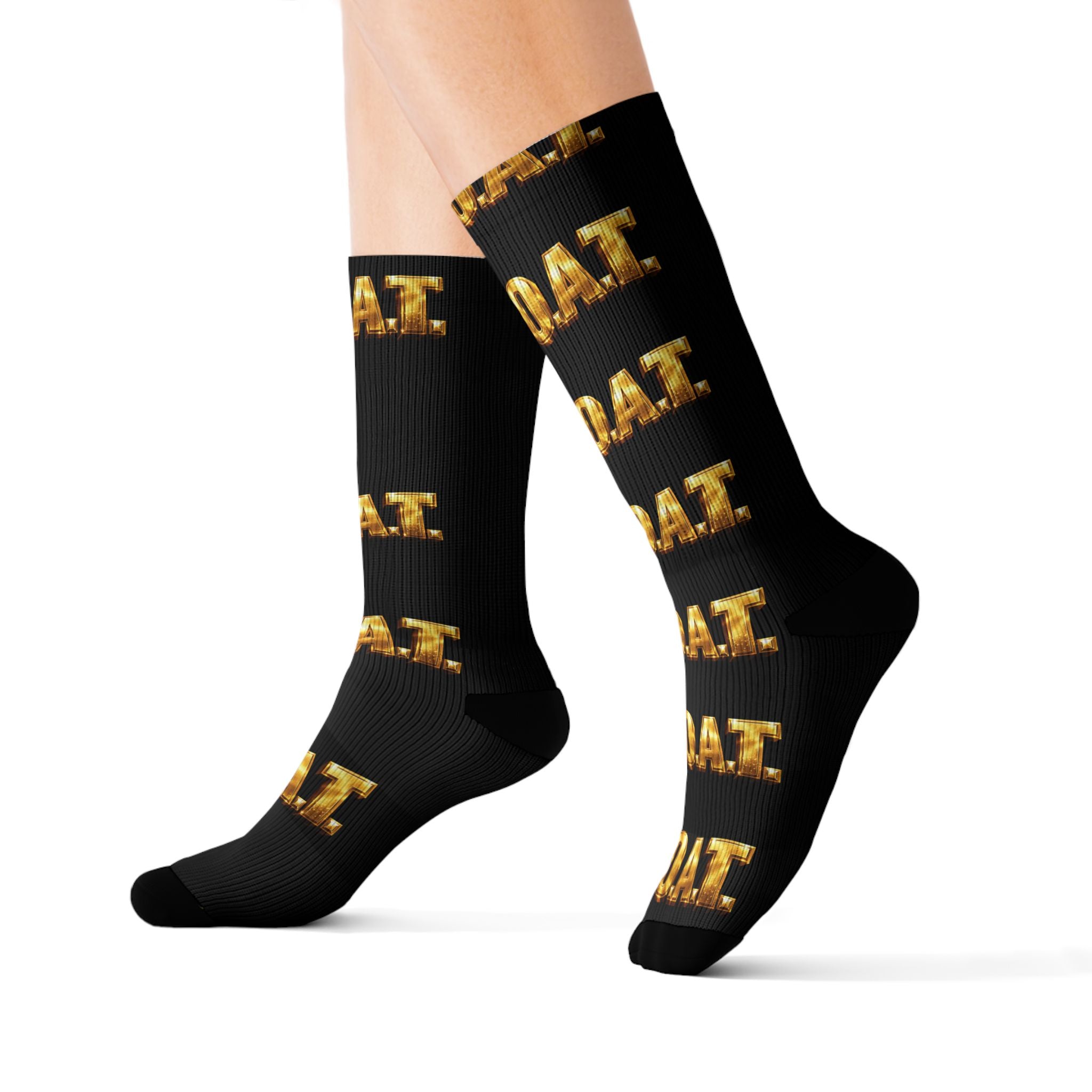 Gold 'GOAT' — Athletic Crew Socks