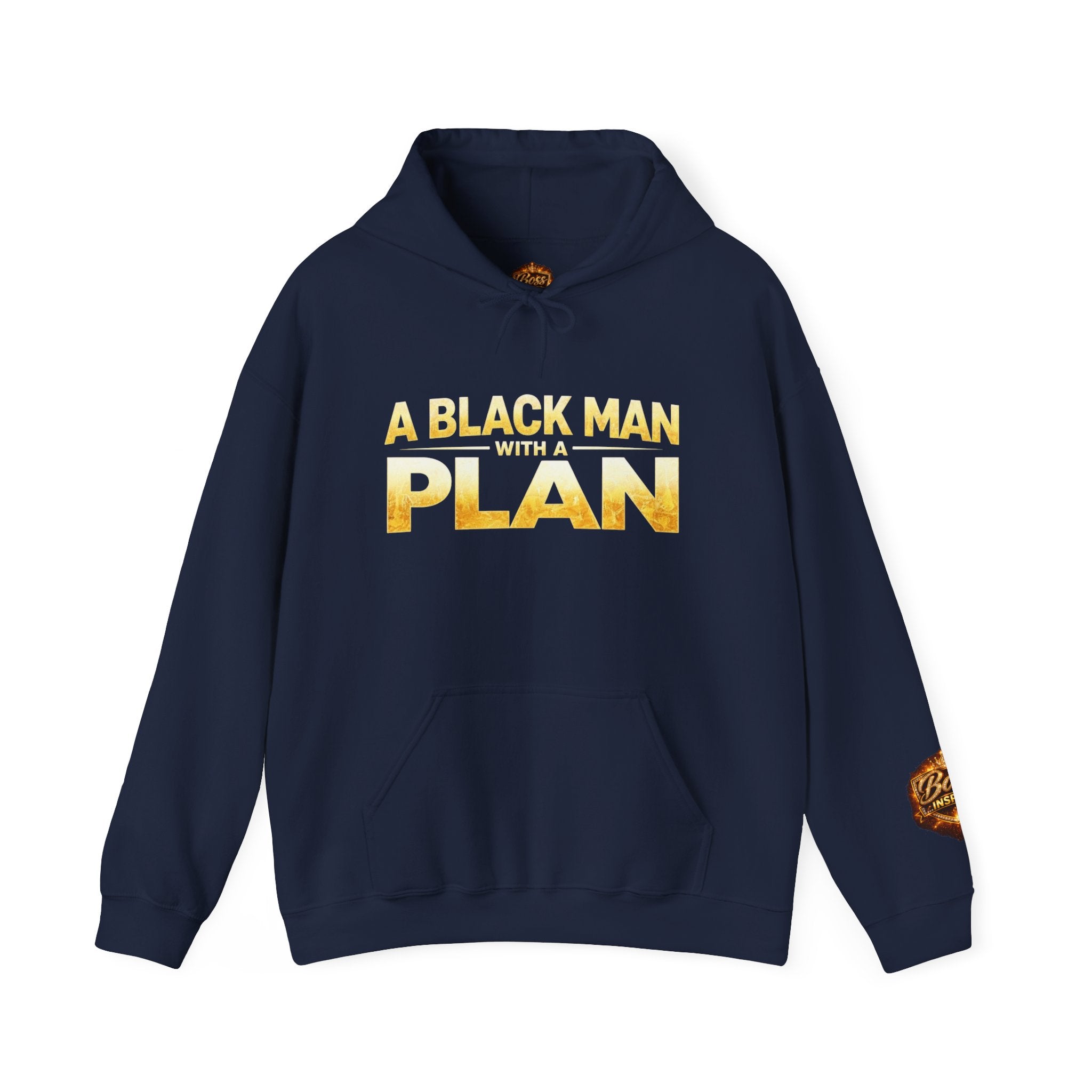 A Black Man With A Plan Hoodie | White Pullover Sweatshirt