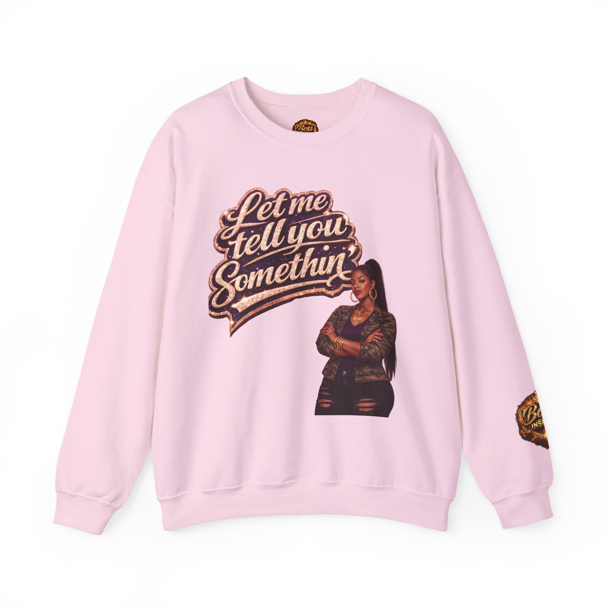 Let Me Tell You Somethin' sweatshirt | Retro Script, Woman Illustration