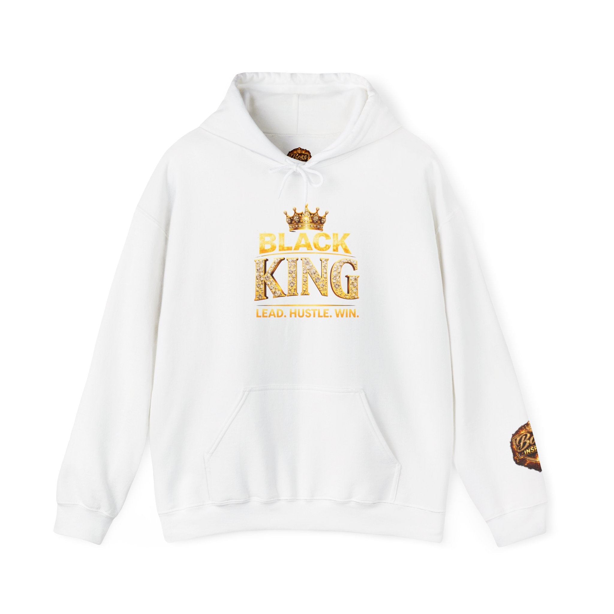 Black King Crown Sweatshirt | Hoodie with 'Lead. Hustle. Win.'