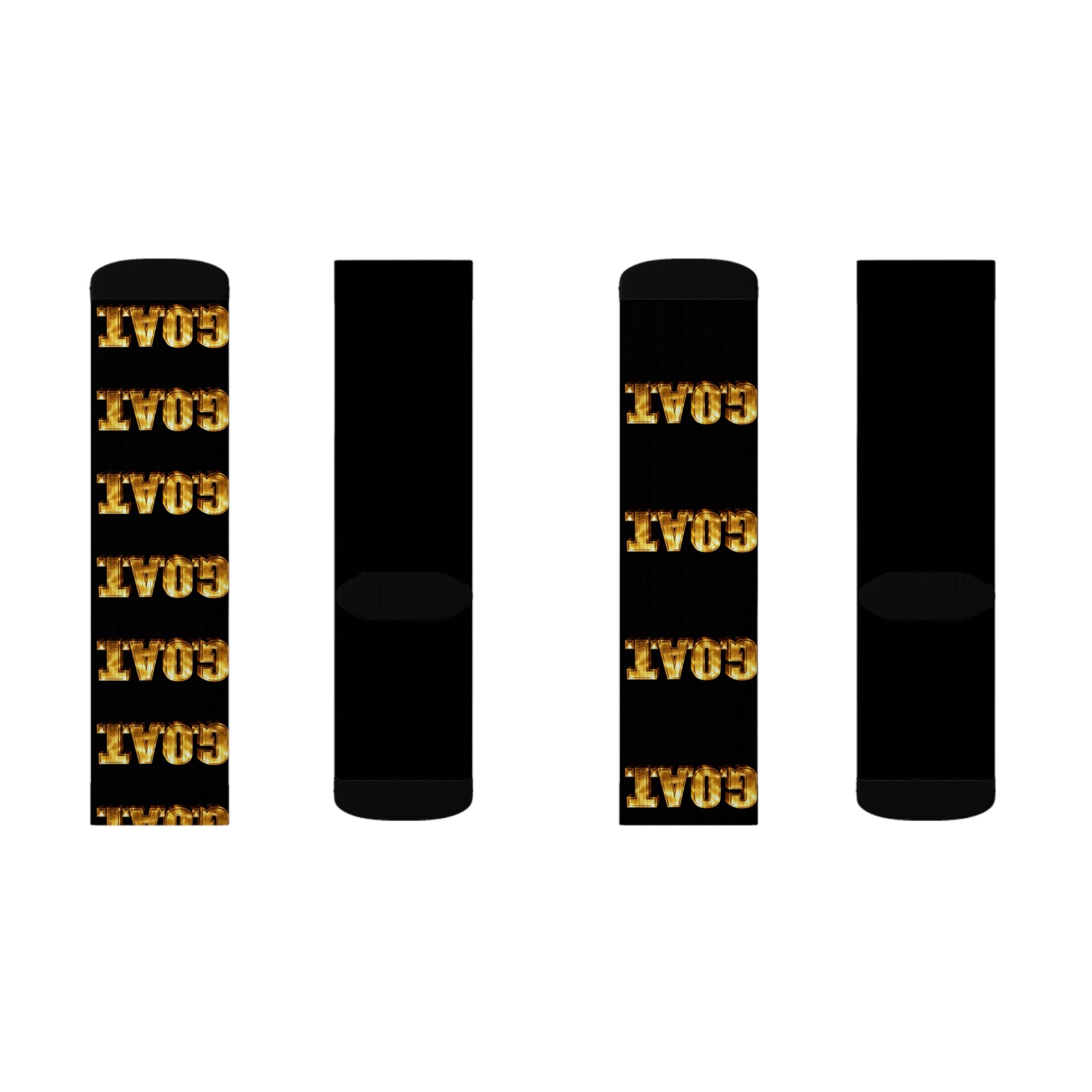 Gold 'GOAT' — Athletic Crew Socks