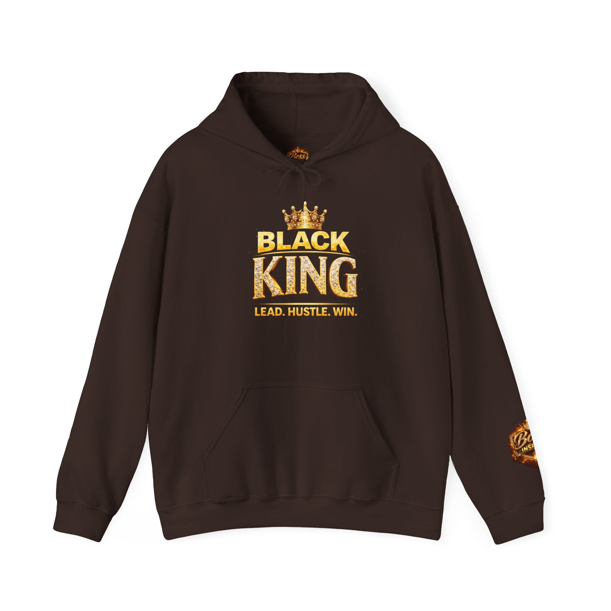 Black King Crown Sweatshirt | Hoodie with 'Lead. Hustle. Win.'