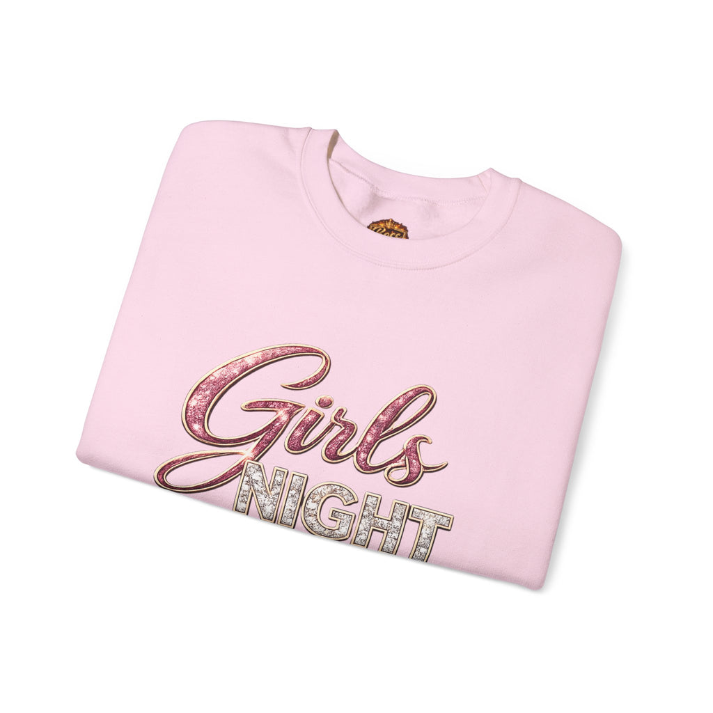 Girls Night Out Crewneck Sweatshirt | Metallic Script, Cozy Pullover