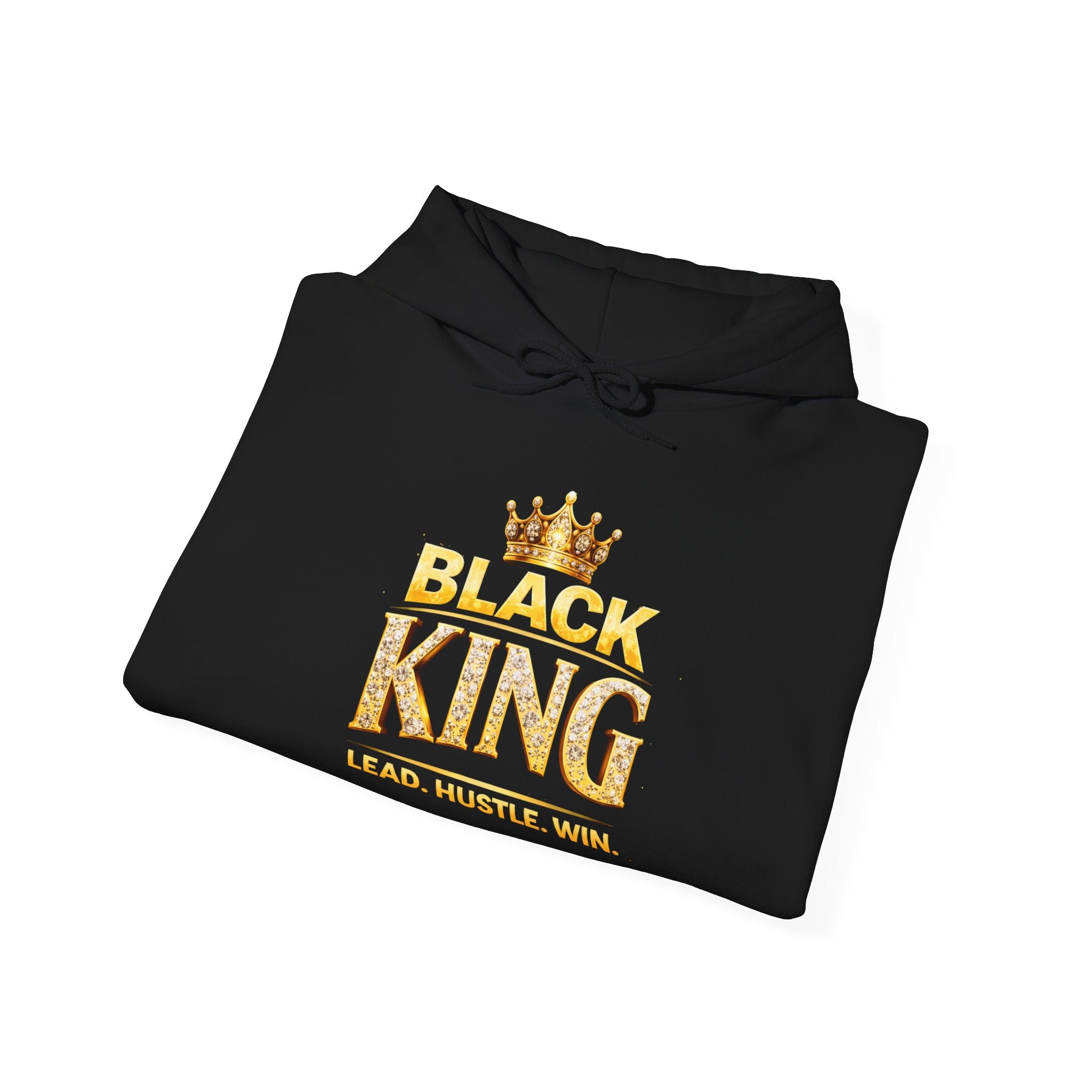 Black King Crown Sweatshirt | Hoodie with 'Lead. Hustle. Win.'