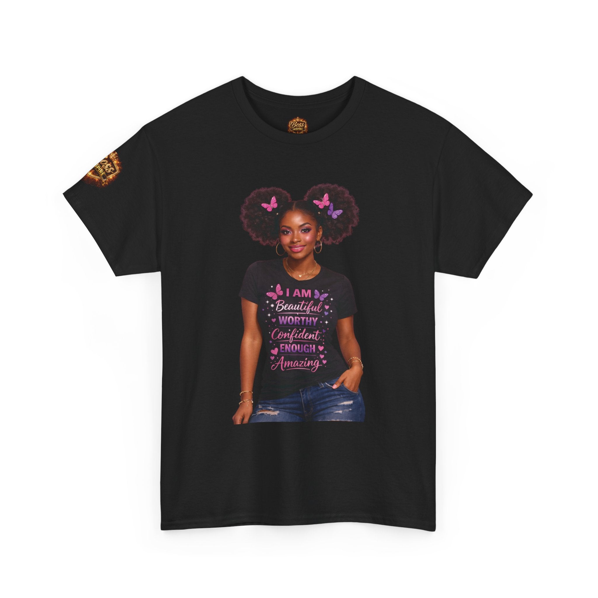 I Am Beautiful Woman Confident Strong Amazing T-Shirt | Inspirational Black Girl Tee