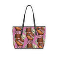Hustle Money Hands PU Leather Shoulder Bag | Pink Cash Pattern Tote