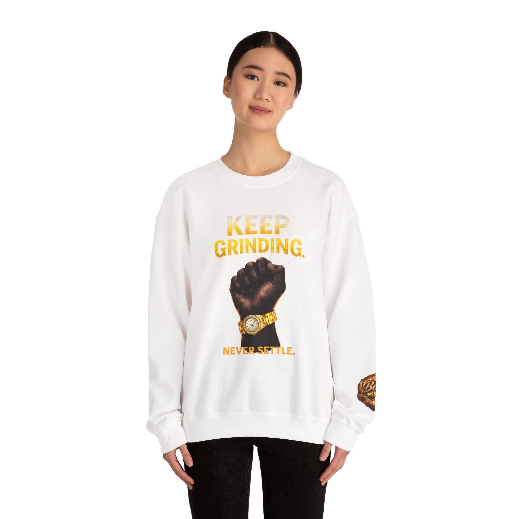Keep Grinding Fist Graphic sweatshirt | Crewneck Motivational Streetwear