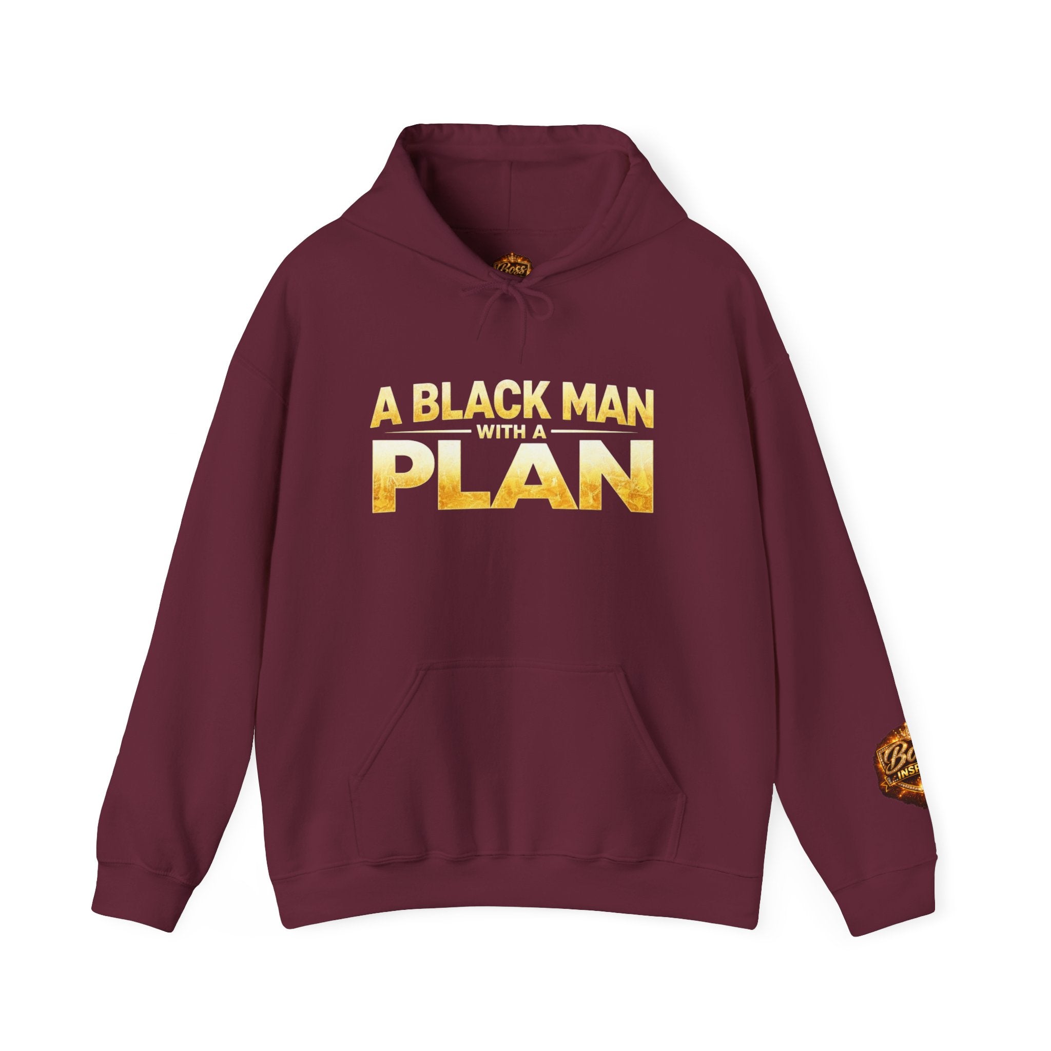 A Black Man With A Plan Hoodie | White Pullover Sweatshirt