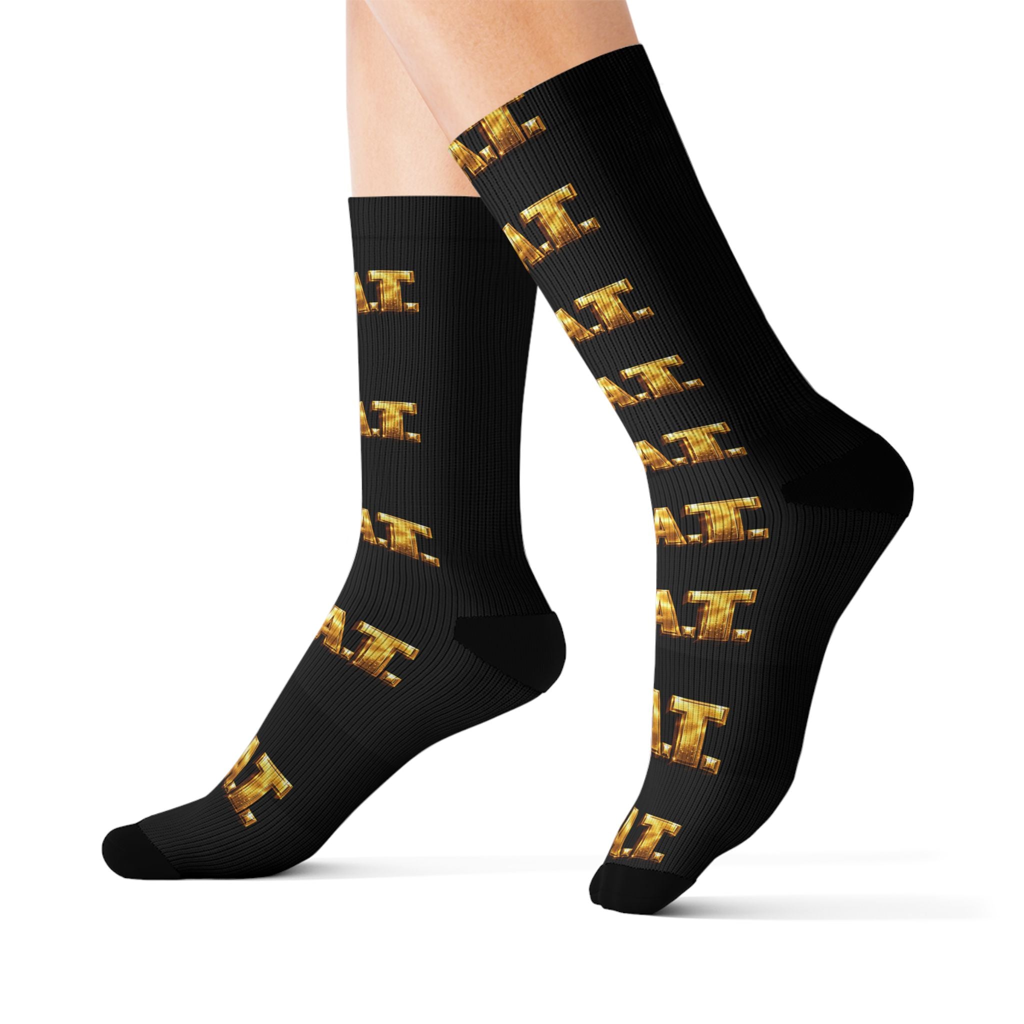 Gold 'GOAT' — Athletic Crew Socks