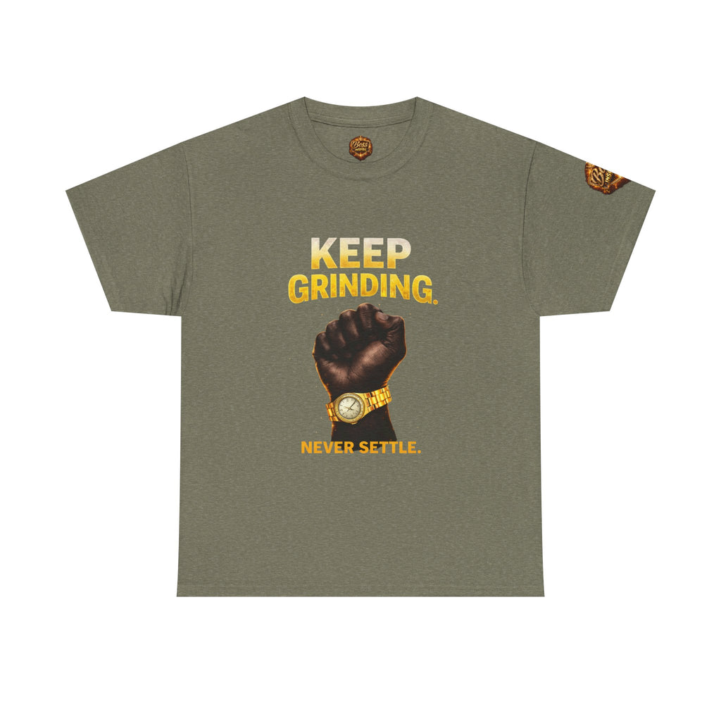 Keep Grinding fist graphic Tee | Motivational slogan shirt