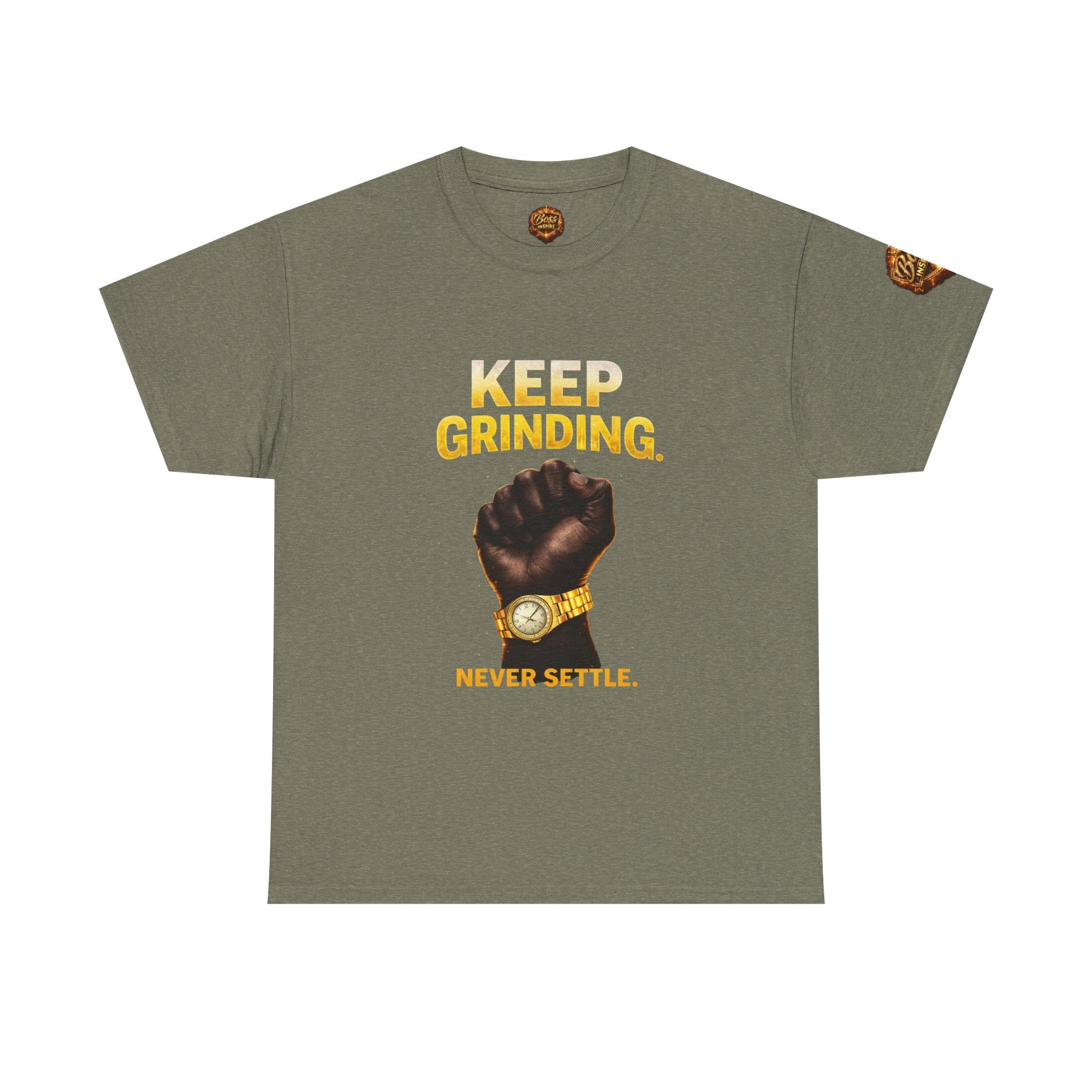 Keep Grinding fist graphic Tee | Motivational slogan shirt