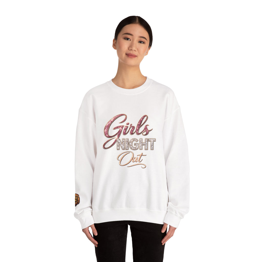 Girls Night Out Crewneck Sweatshirt | Metallic Script, Cozy Pullover