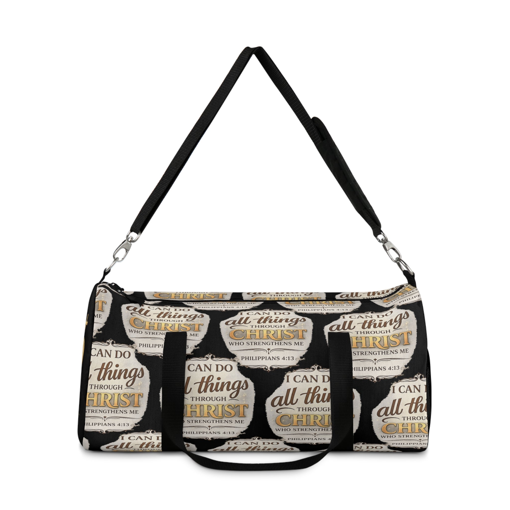 I Can Do All Things Through Christ duffel bag | Christian Scripture Philippians 4:13 gym bag