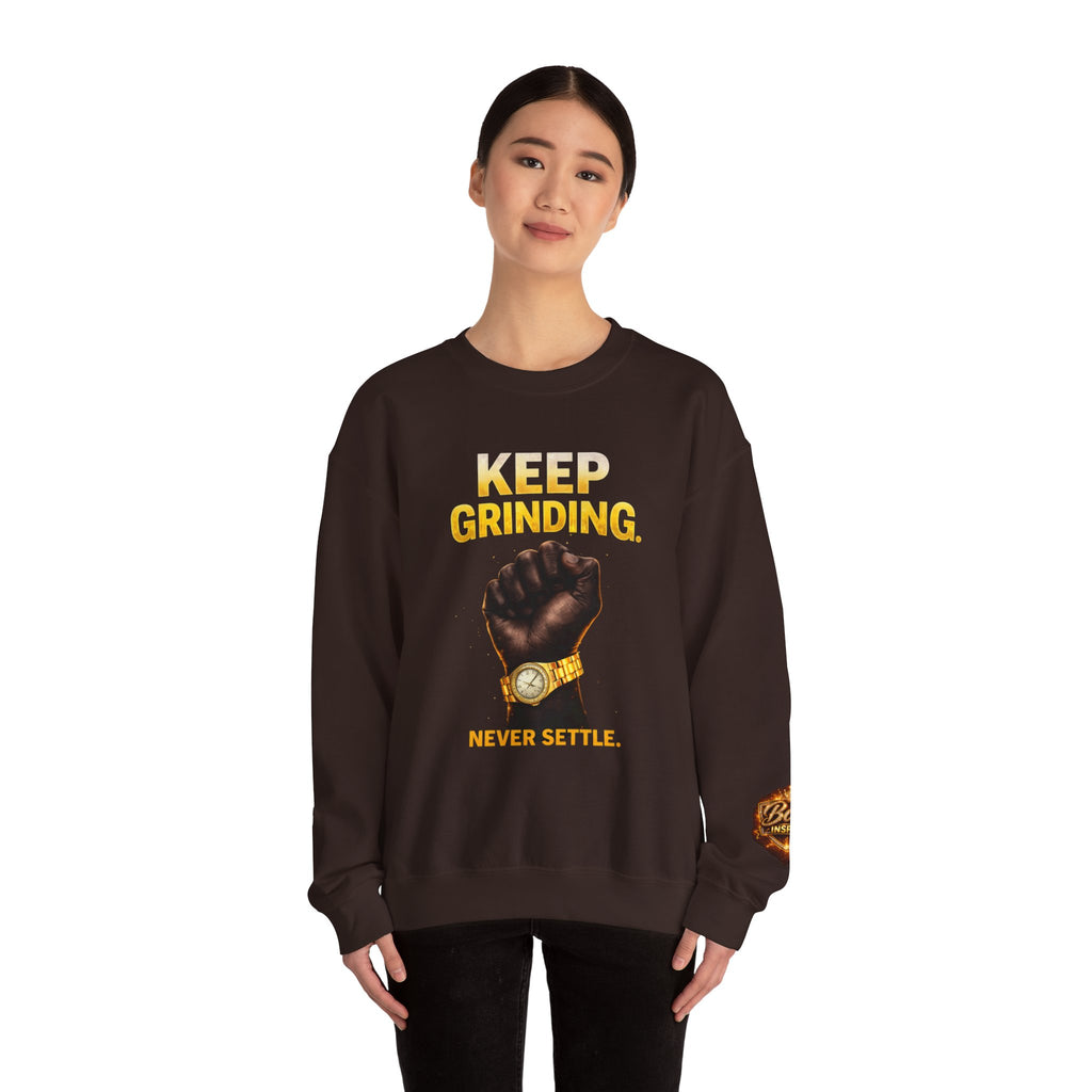 Keep Grinding Fist Graphic sweatshirt | Crewneck Motivational Streetwear