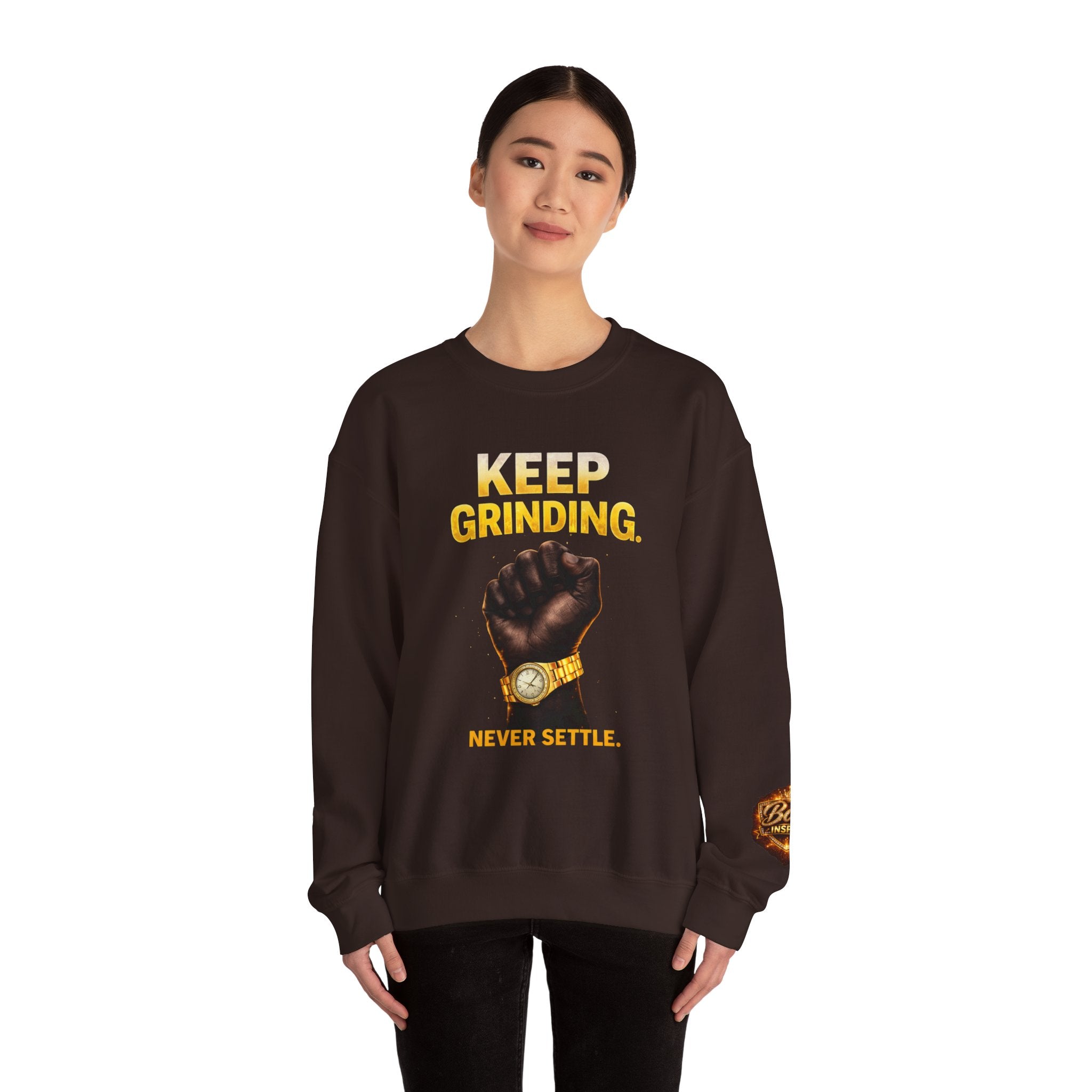 Keep Grinding Fist Graphic sweatshirt | Crewneck Motivational Streetwear