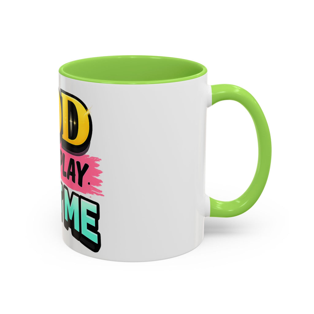 God Don't Play About Me Mug — Colorful Faith Coffee Cup (11oz/15oz)