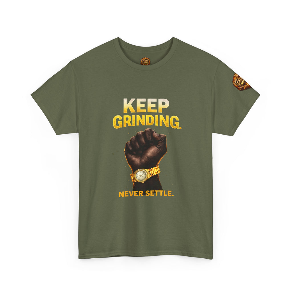 Keep Grinding fist graphic Tee | Motivational slogan shirt