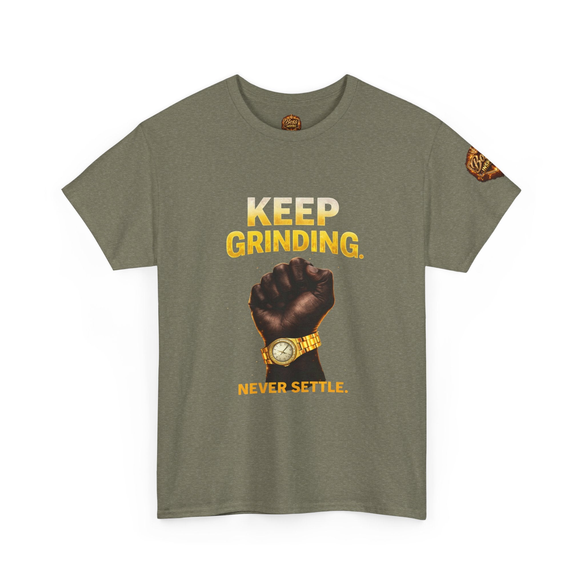 Keep Grinding fist graphic Tee | Motivational slogan shirt