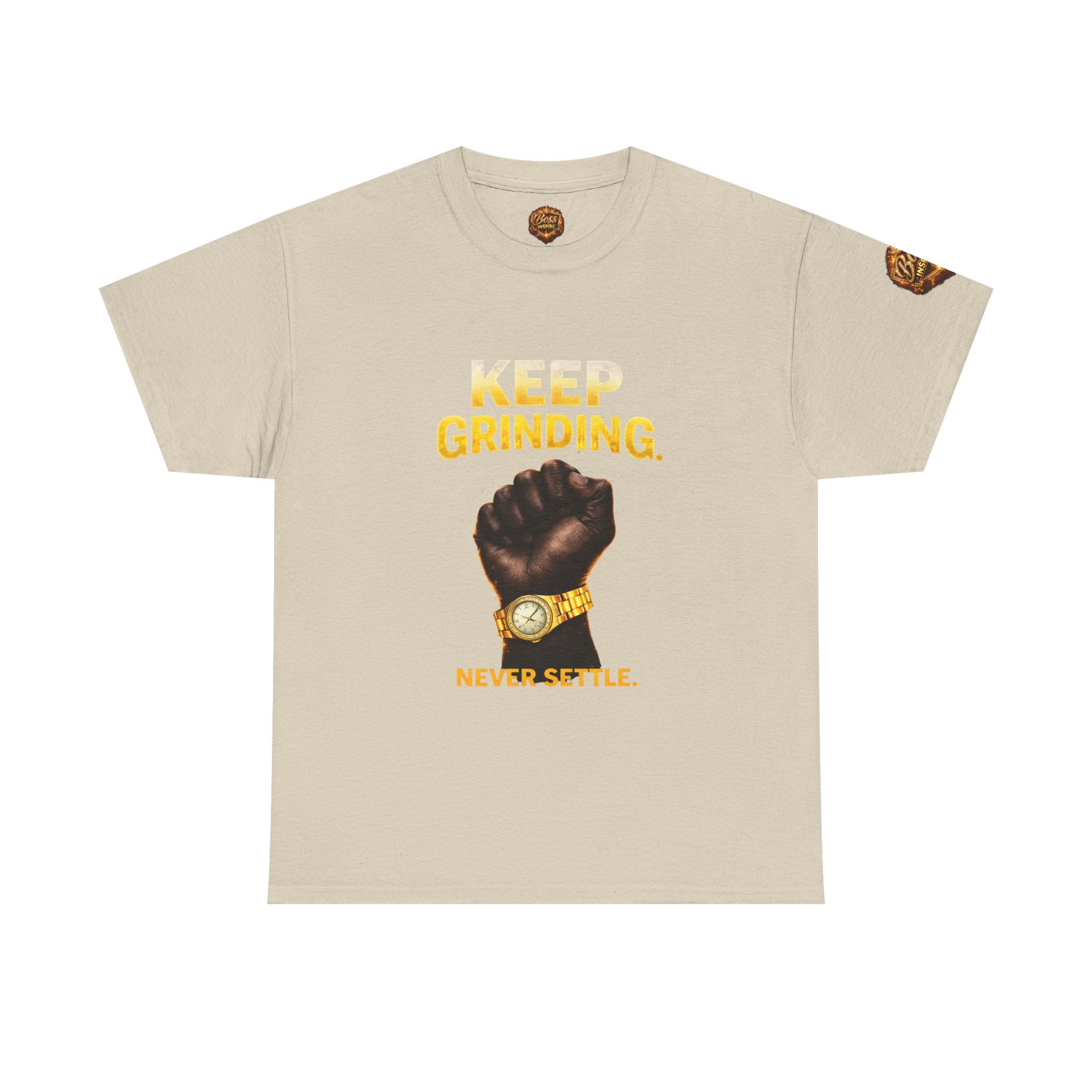 Keep Grinding fist graphic Tee | Motivational slogan shirt