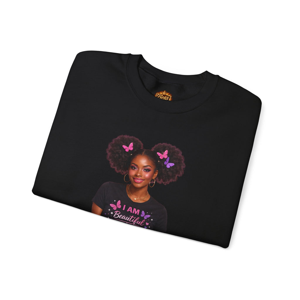 Affirmation Girl Graphic Crewneck Sweatshirt | Natural Hair, Positive Message