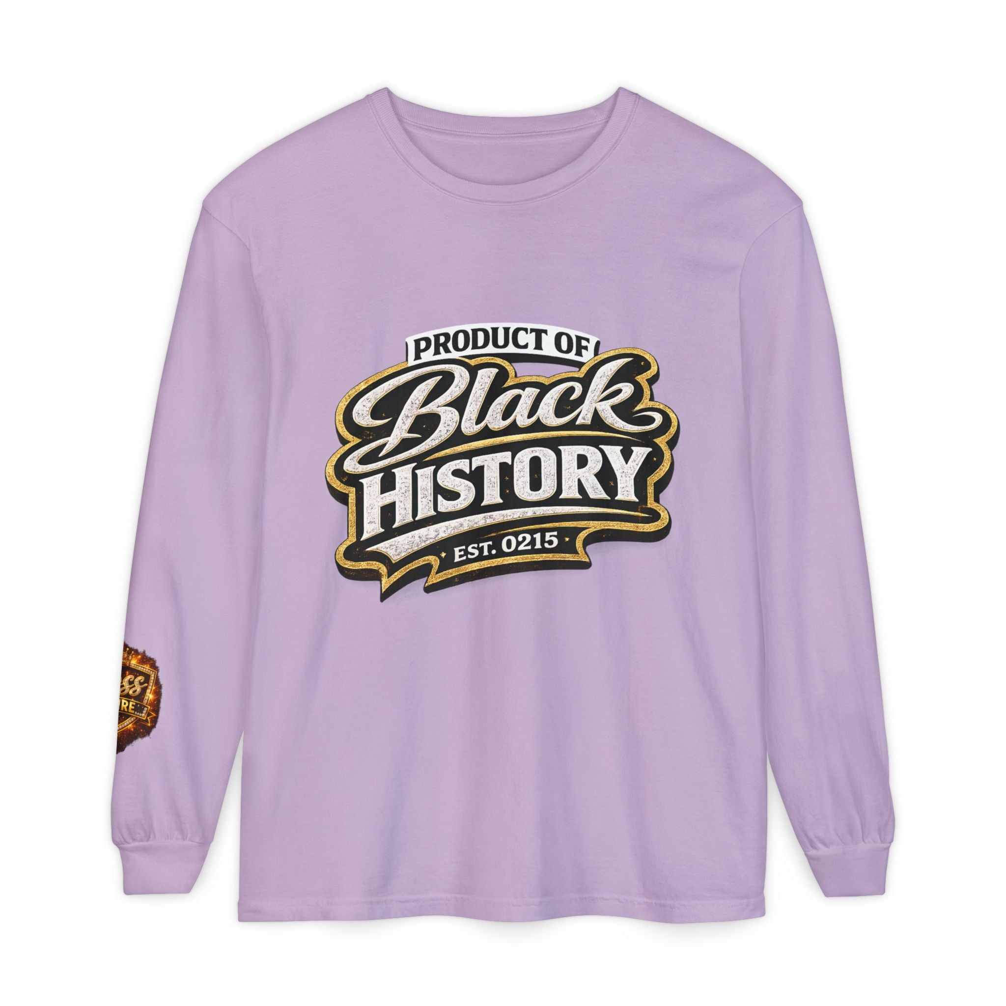 Product of Black History Long Sleeve T-Shirt | Black History Typography