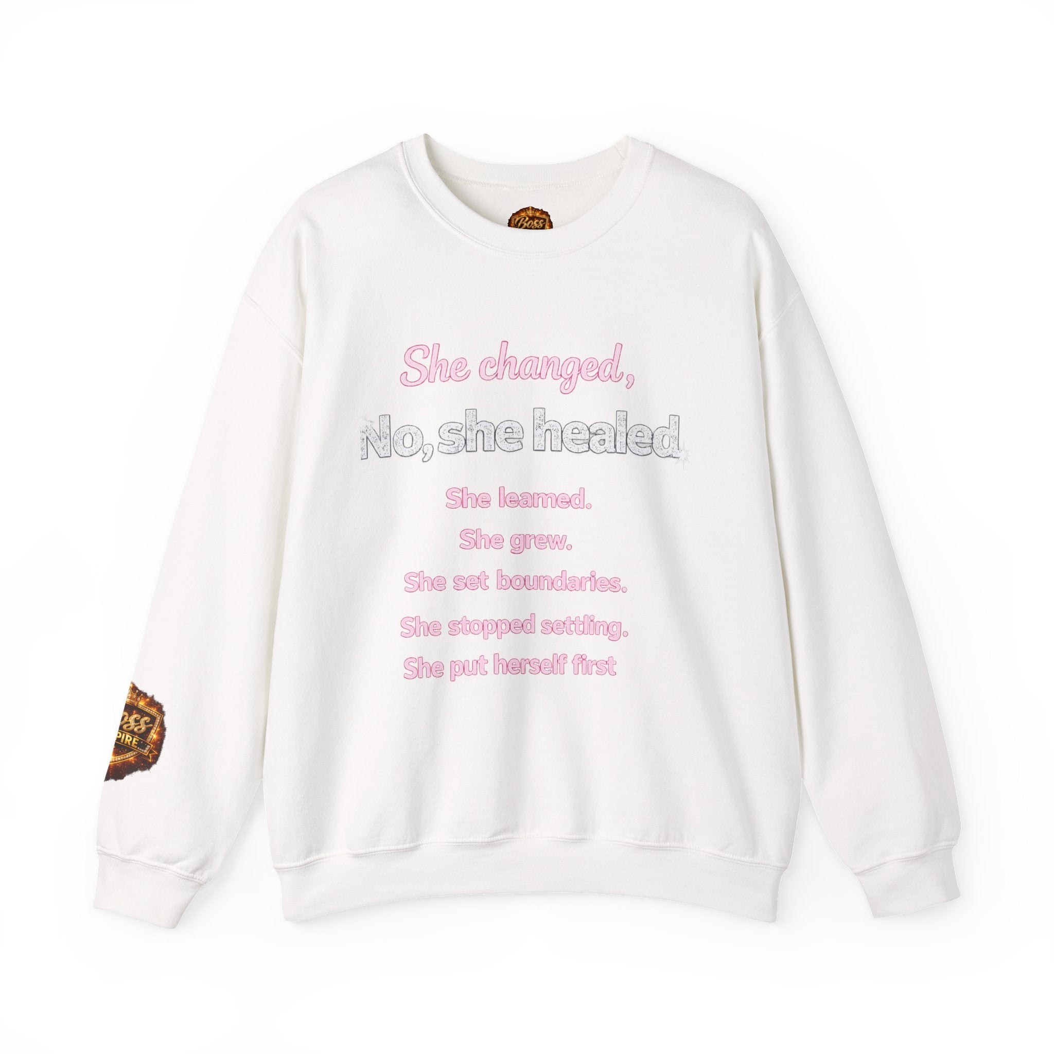She changed, No she healed text sweatshirt | Crewneck Sweatshirt