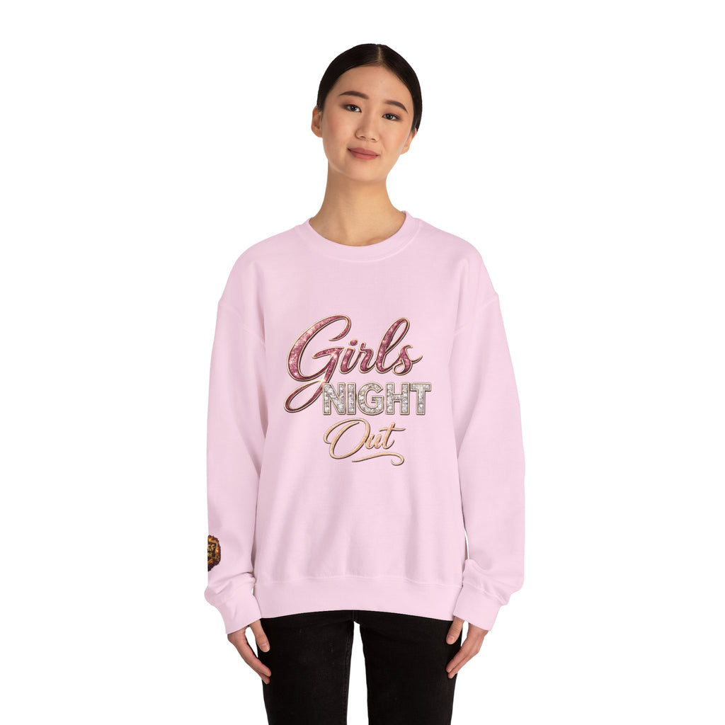 Girls Night Out Crewneck Sweatshirt | Metallic Script, Cozy Pullover