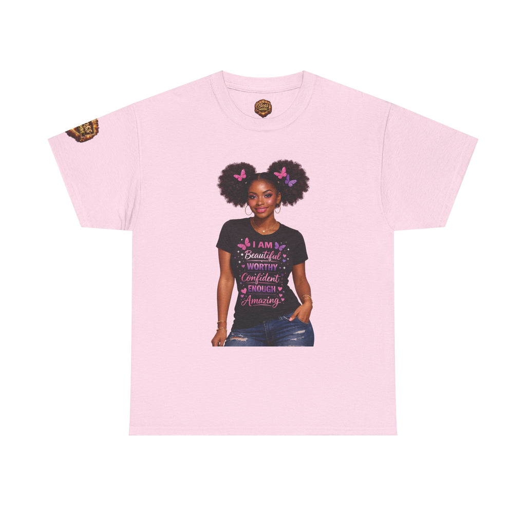 I Am Beautiful Woman Confident Strong Amazing T-Shirt | Inspirational Black Girl Tee