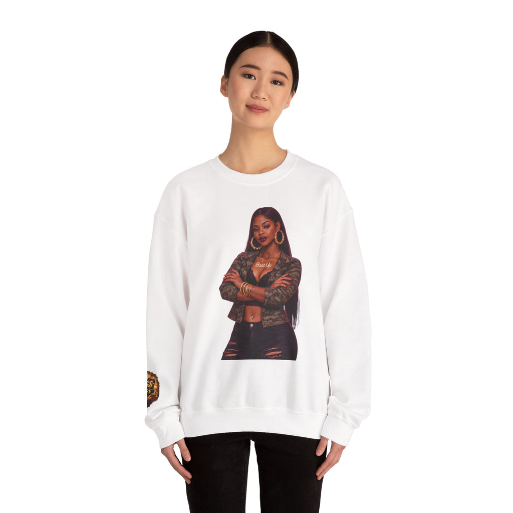 Confident Woman Illustration Crewneck Sweatshirt | Urban Fashion Graphic