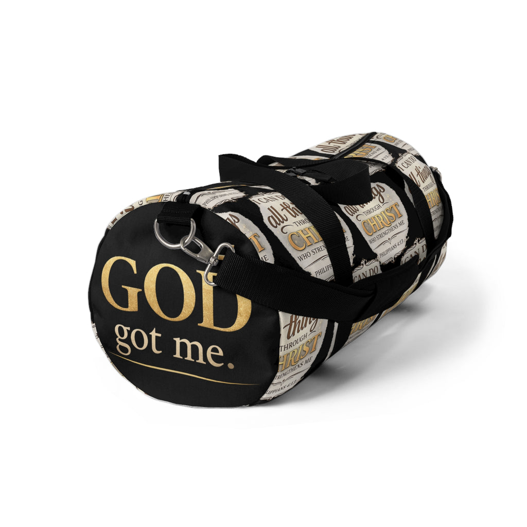 I Can Do All Things Through Christ duffel bag | Christian Scripture Philippians 4:13 gym bag
