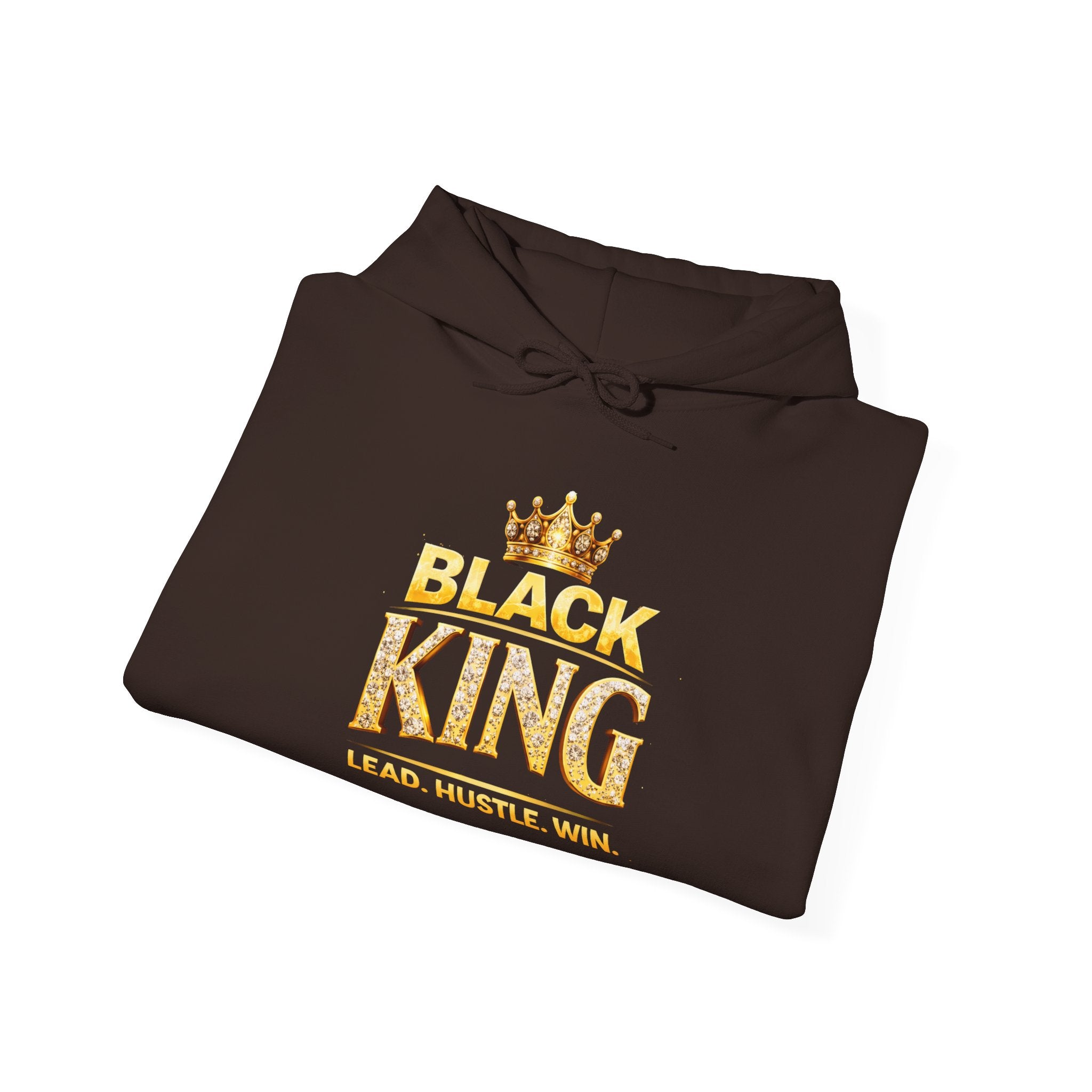 Black King Crown Sweatshirt | Hoodie with 'Lead. Hustle. Win.'