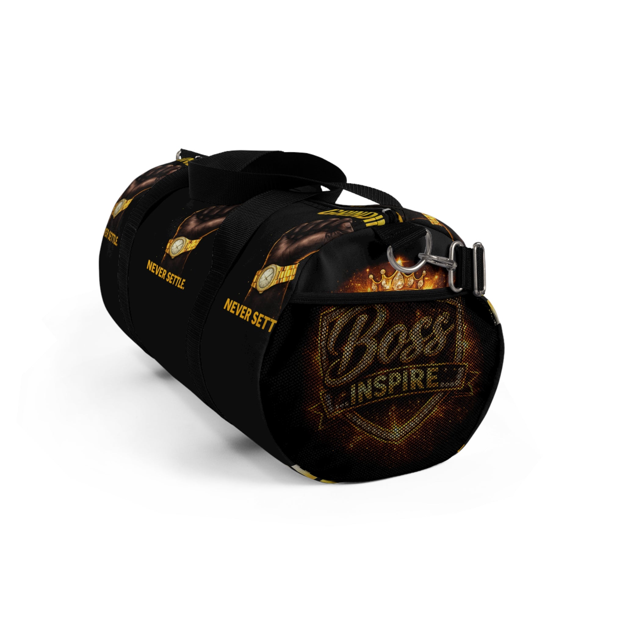 Keep Grinding Never Settle Duffel Bag | Motivational Gym Travel Bag