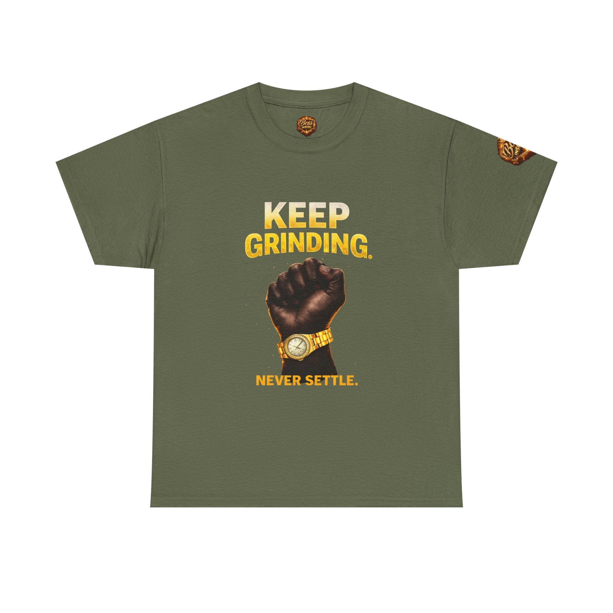 Keep Grinding fist graphic Tee | Motivational slogan shirt