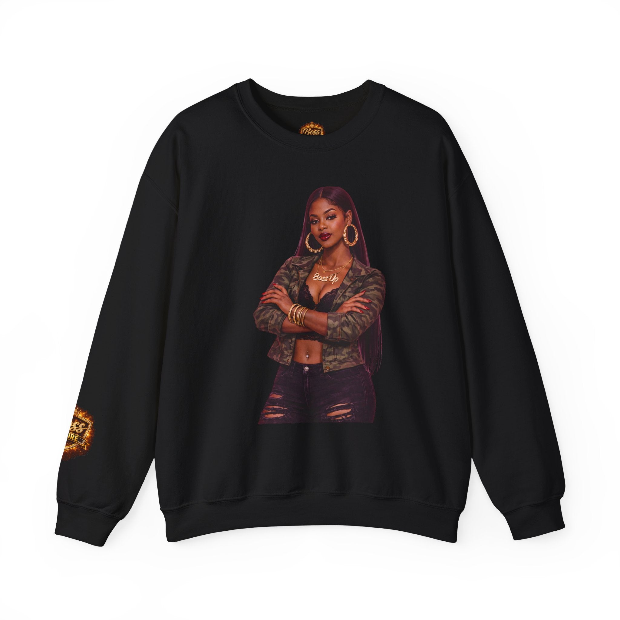 Confident Woman Illustration Crewneck Sweatshirt | Urban Fashion Graphic