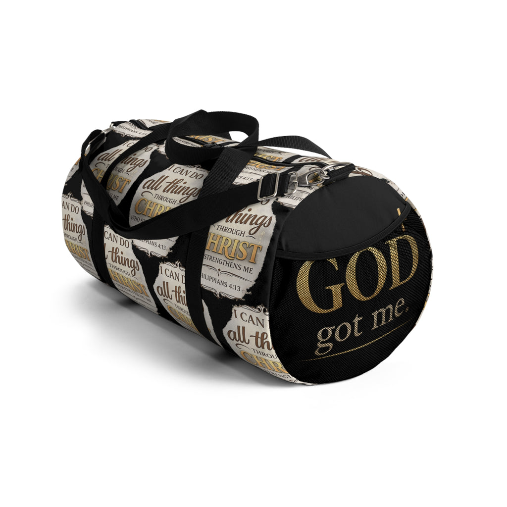 I Can Do All Things Through Christ duffel bag | Christian Scripture Philippians 4:13 gym bag
