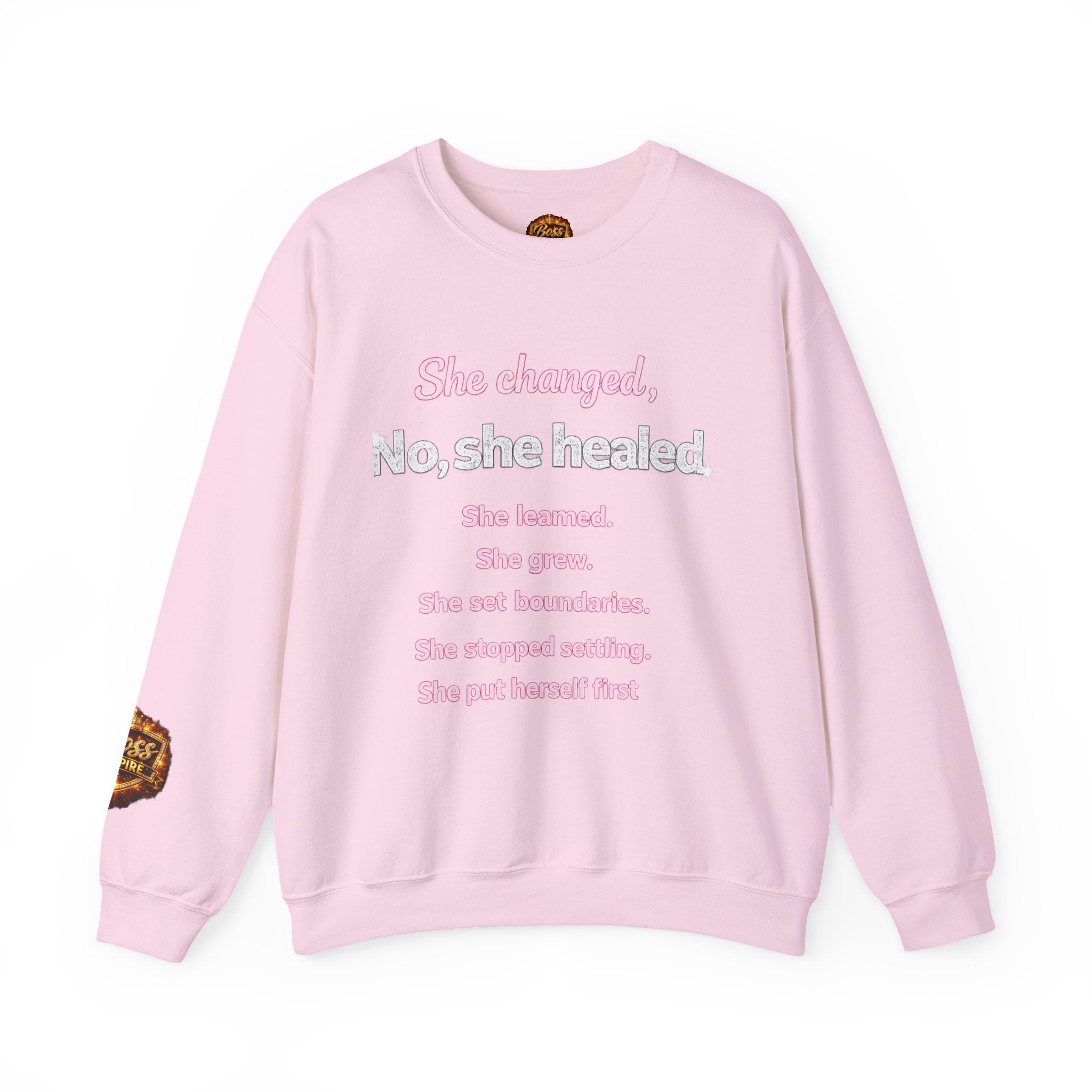 She changed, No she healed text sweatshirt | Crewneck Sweatshirt