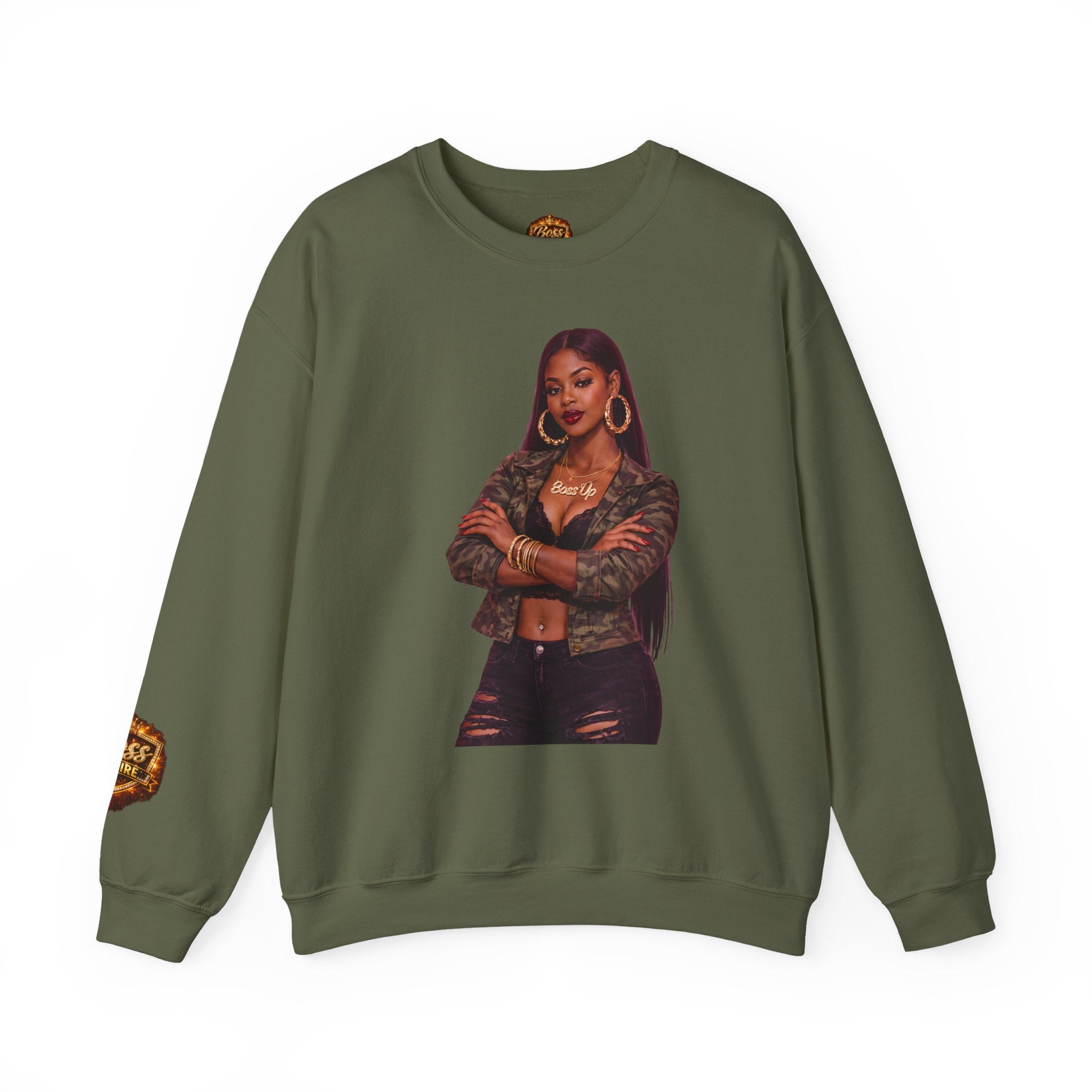 Confident Woman Illustration Crewneck Sweatshirt | Urban Fashion Graphic