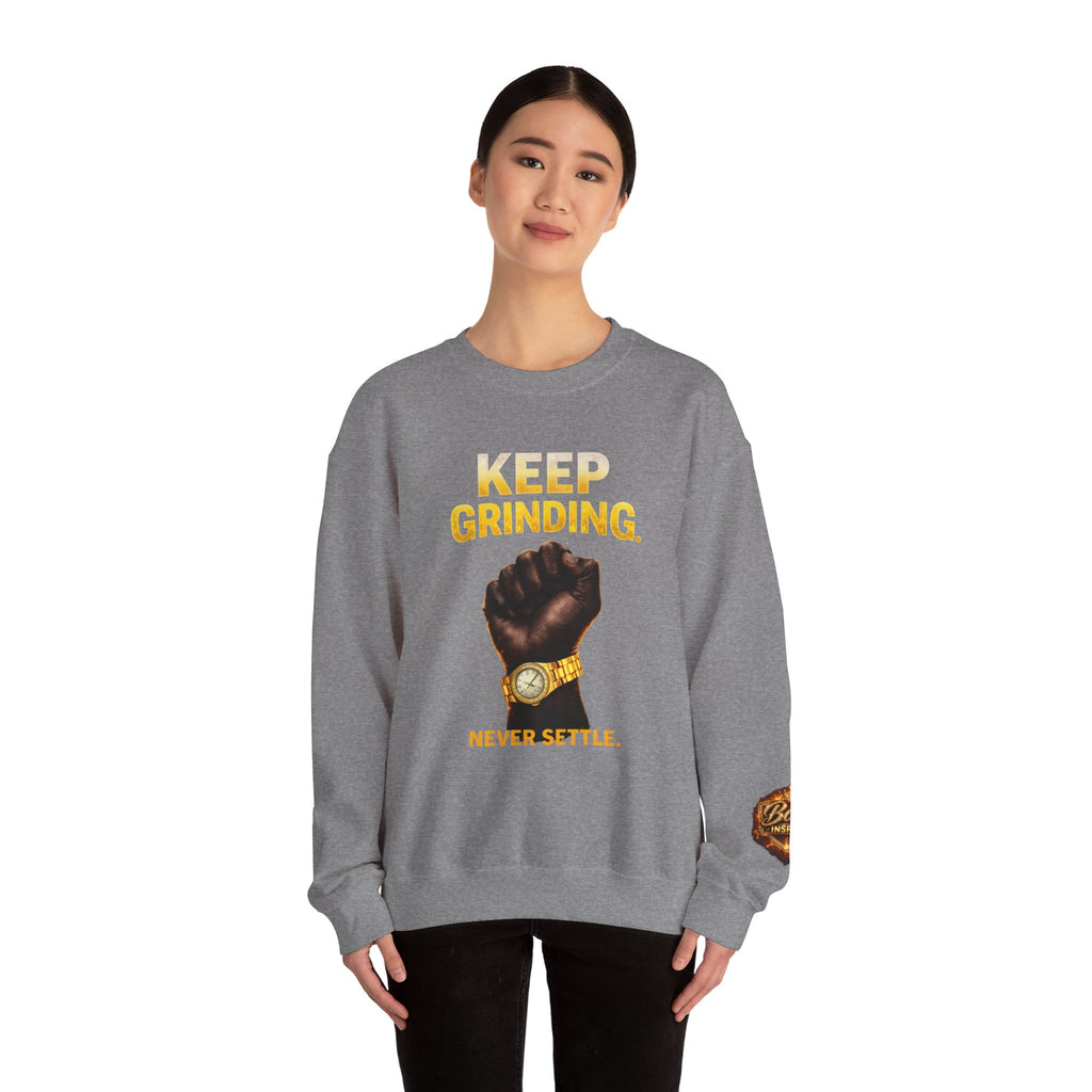Keep Grinding Fist Graphic sweatshirt | Crewneck Motivational Streetwear