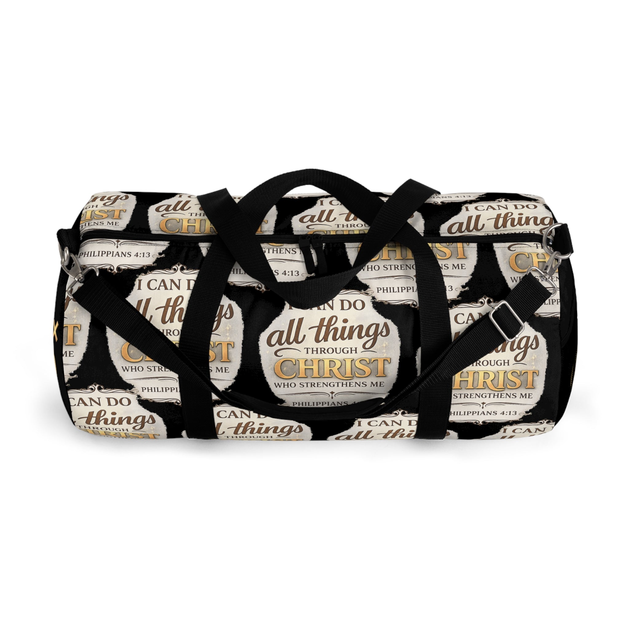 I Can Do All Things Through Christ duffel bag | Christian Scripture Philippians 4:13 gym bag