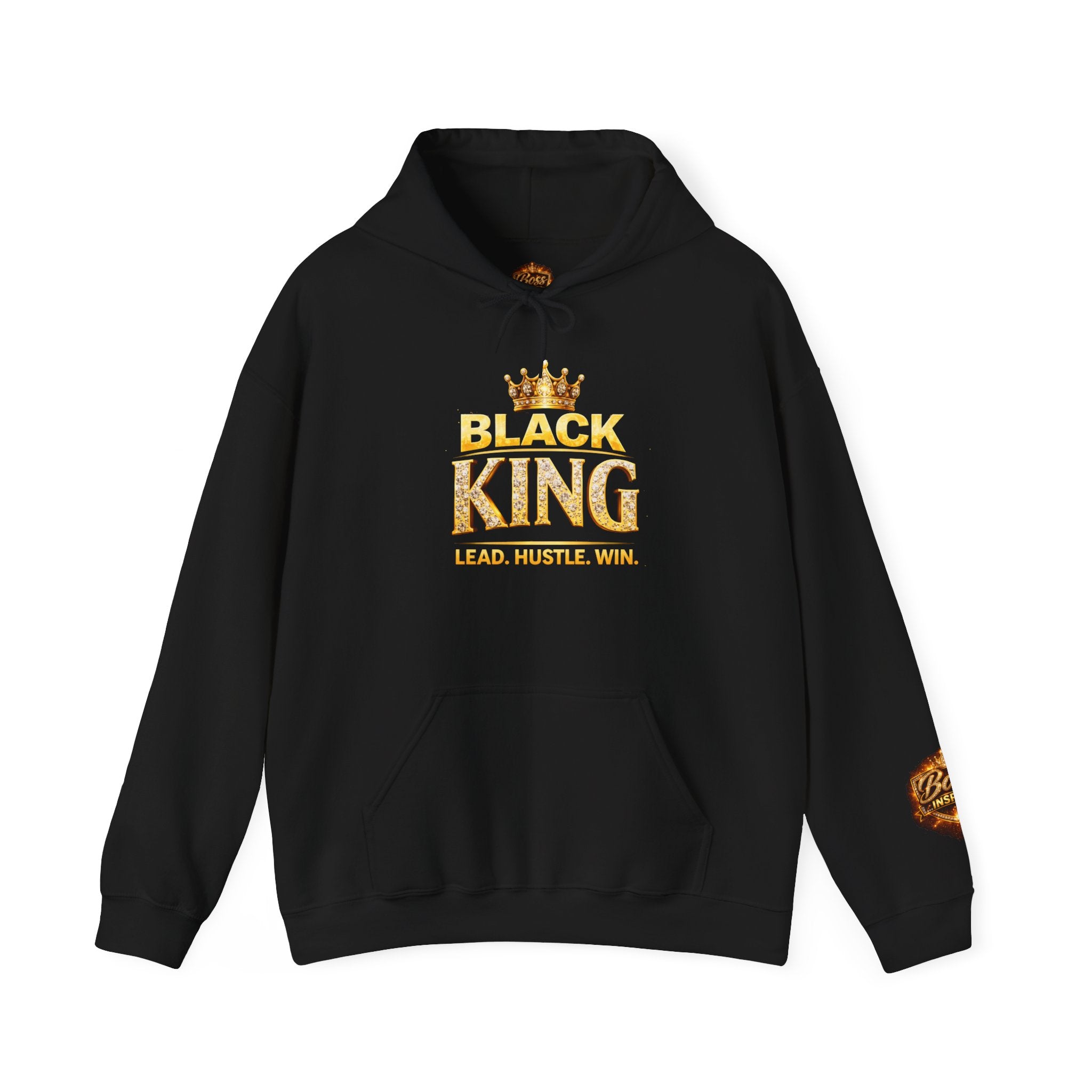 Black King Crown Sweatshirt | Hoodie with 'Lead. Hustle. Win.'