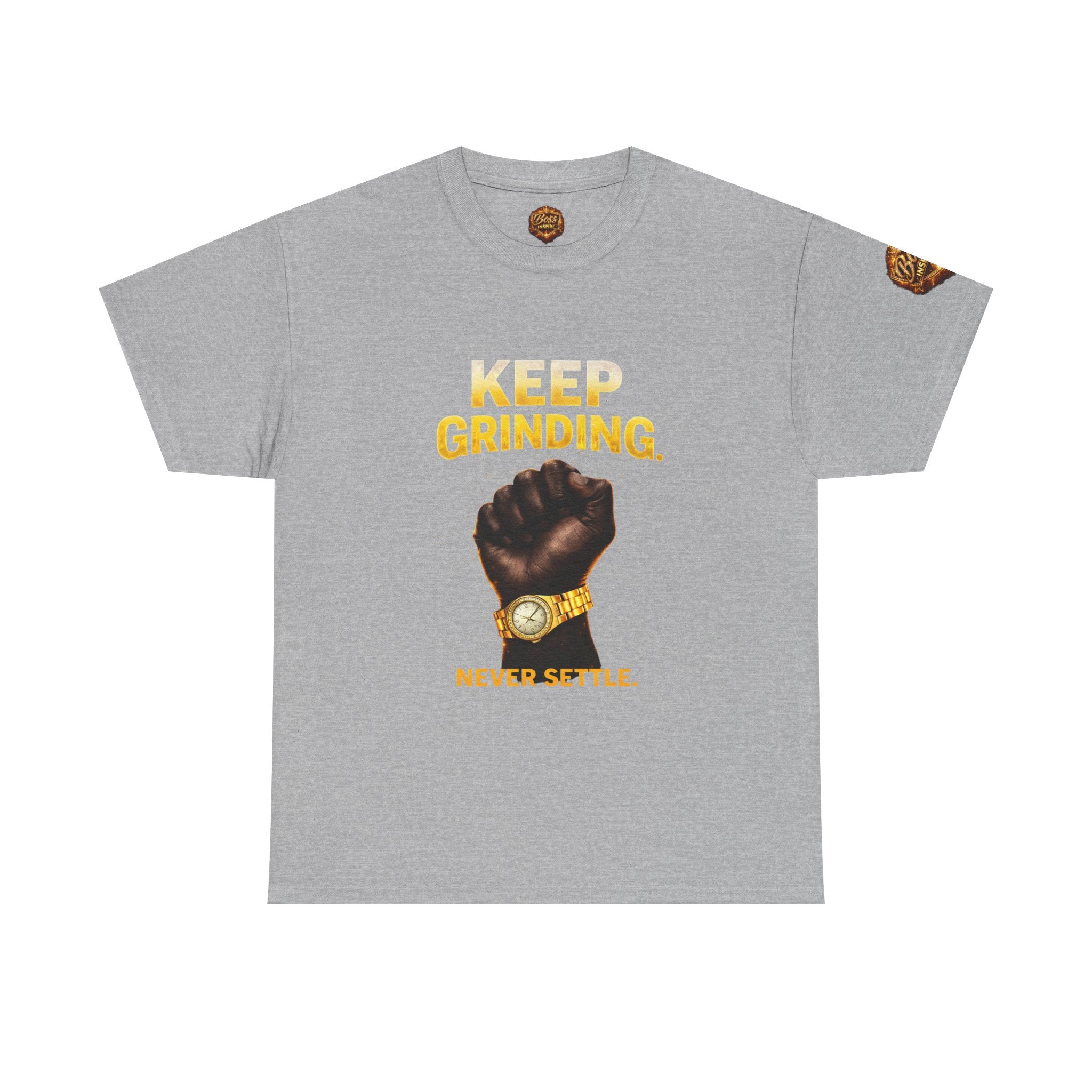 Keep Grinding fist graphic Tee | Motivational slogan shirt