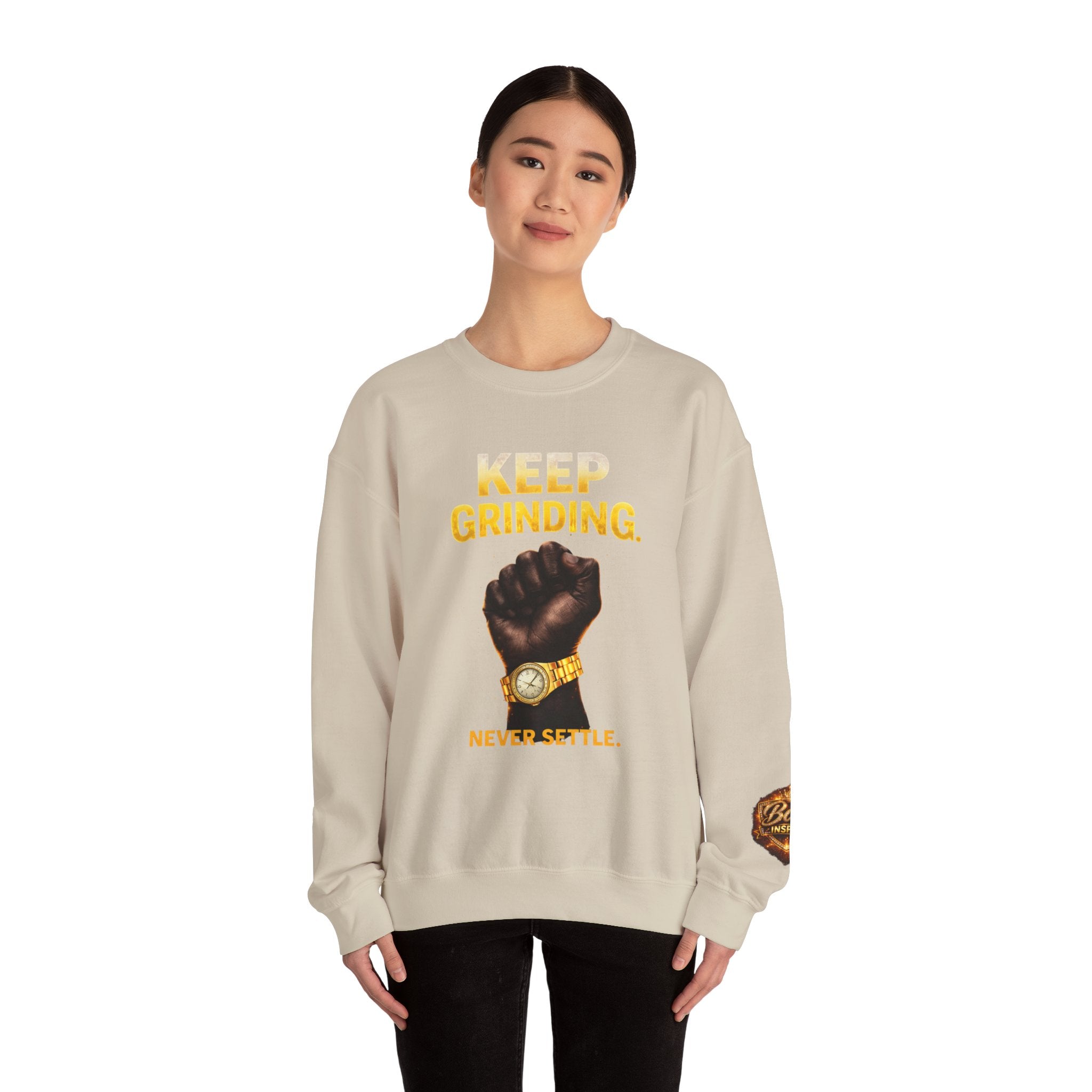 Keep Grinding Fist Graphic sweatshirt | Crewneck Motivational Streetwear