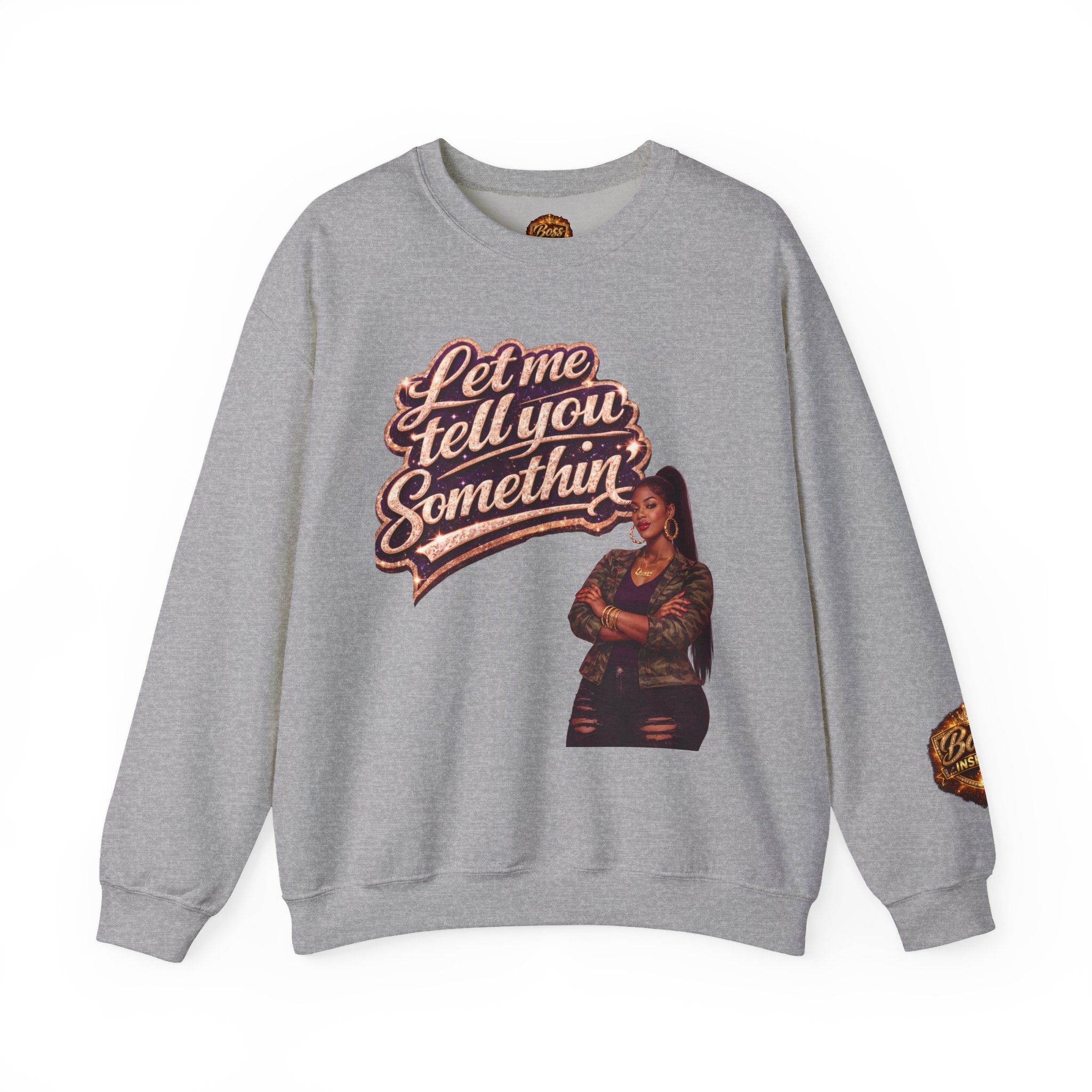 Let Me Tell You Somethin' sweatshirt | Retro Script, Woman Illustration