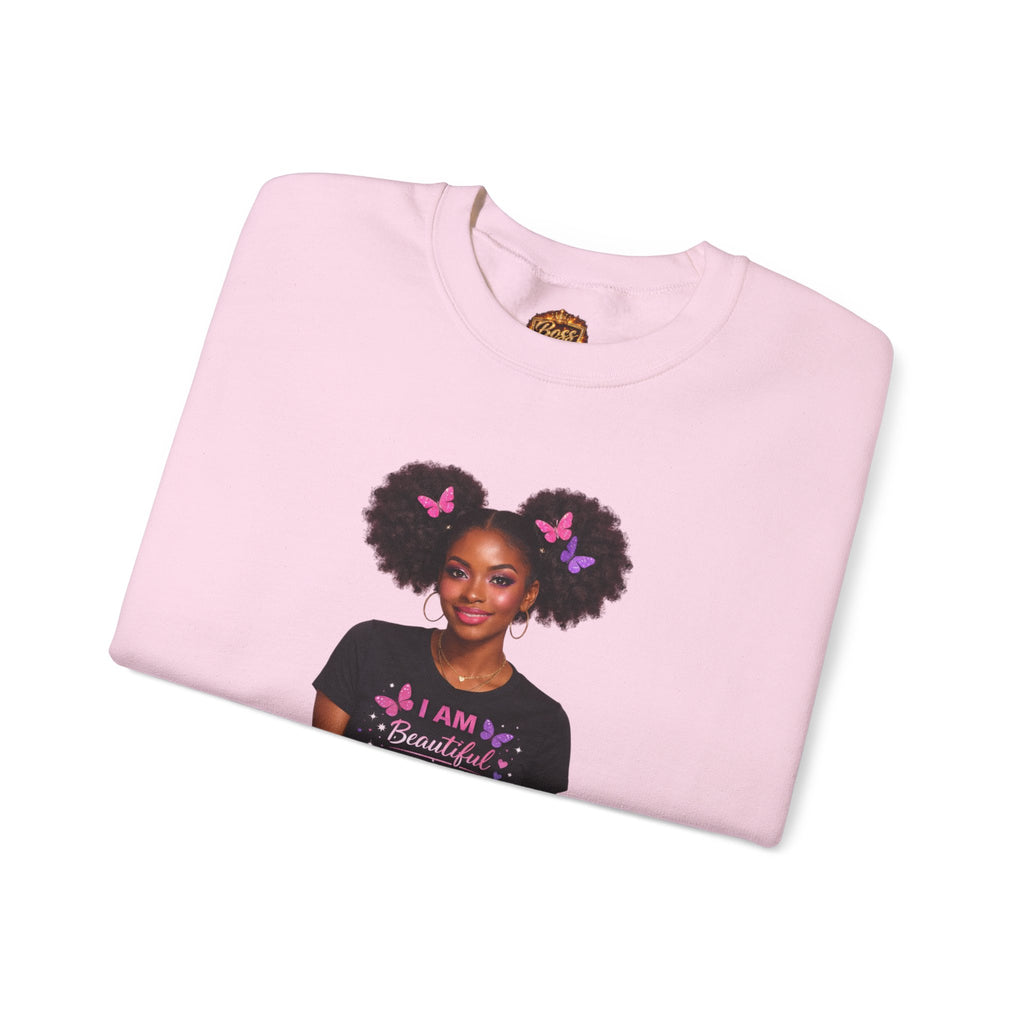 Affirmation Girl Graphic Crewneck Sweatshirt | Natural Hair, Positive Message