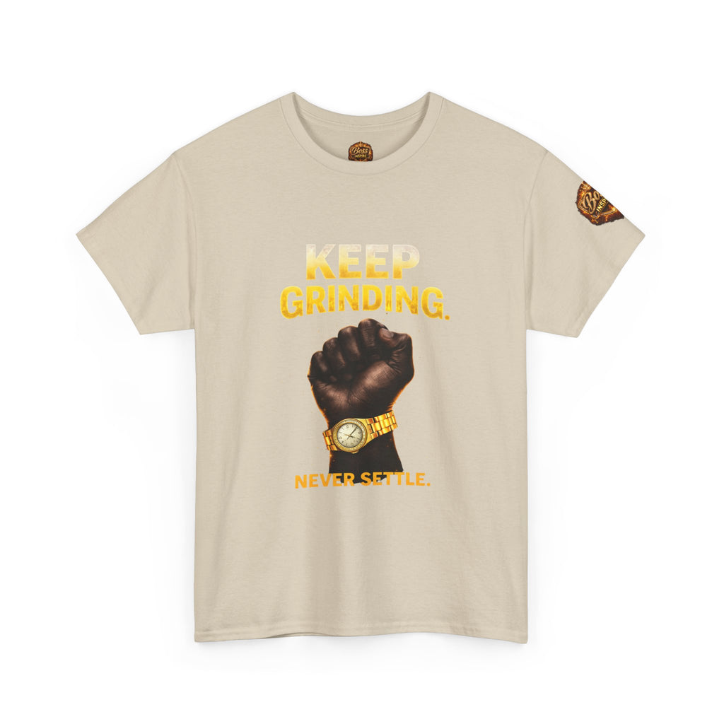 Keep Grinding fist graphic Tee | Motivational slogan shirt