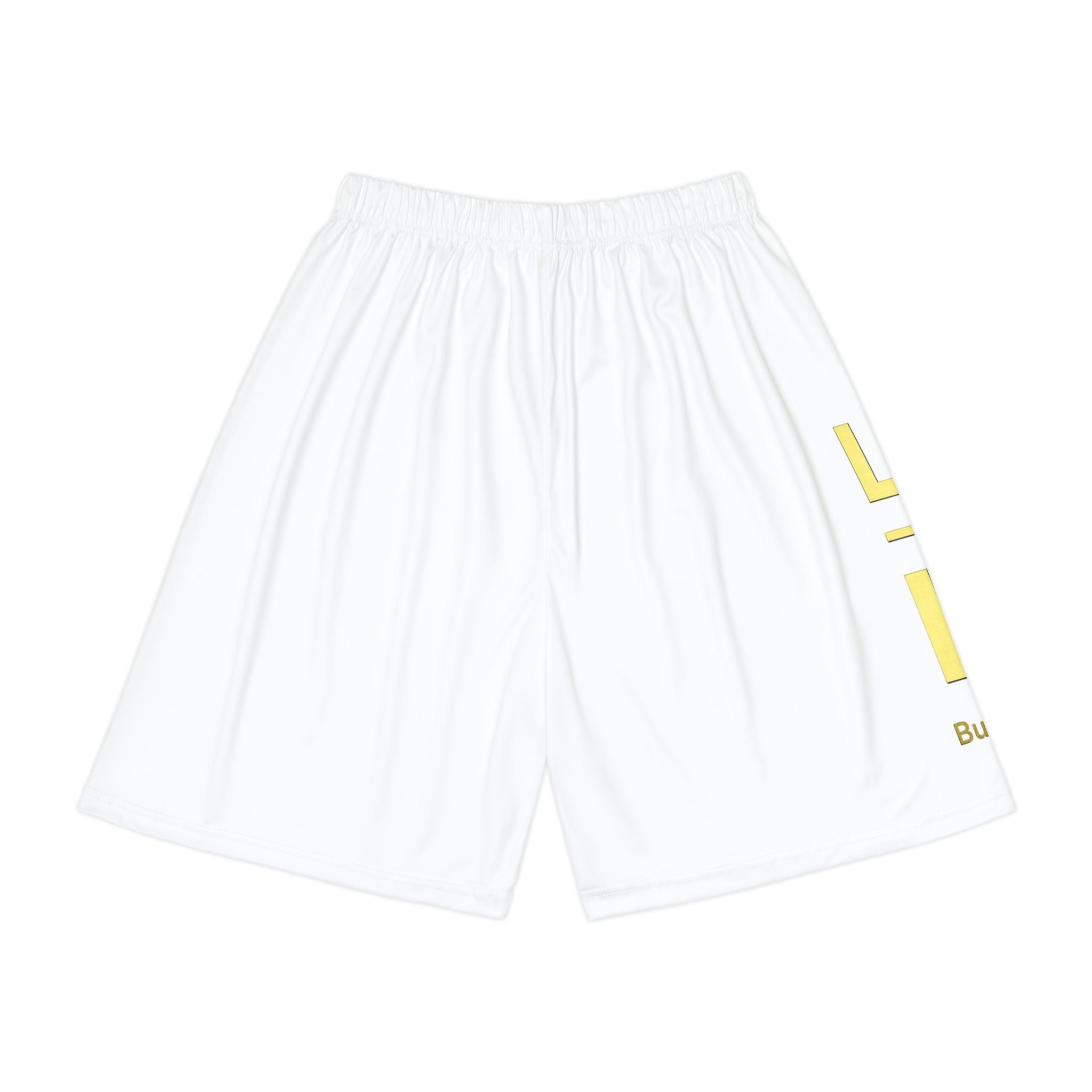Legacy Over Likes Athletic Shorts — Men's White Performance Basketball Shorts