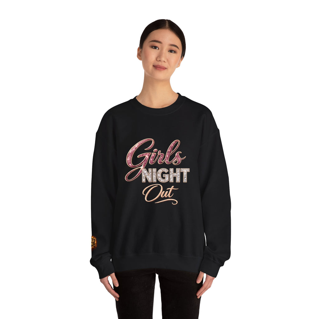Girls Night Out Crewneck Sweatshirt | Metallic Script, Cozy Pullover