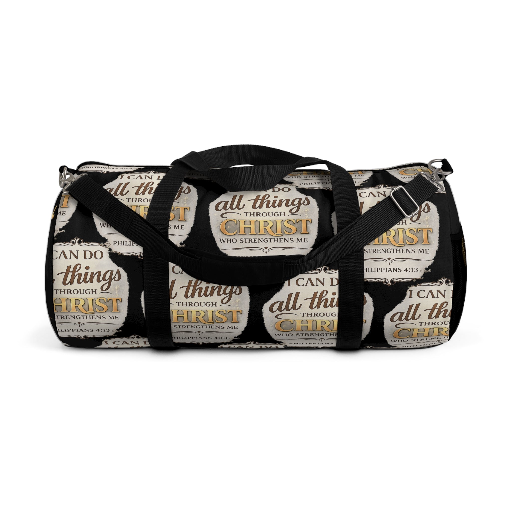 I Can Do All Things Through Christ duffel bag | Christian Scripture Philippians 4:13 gym bag