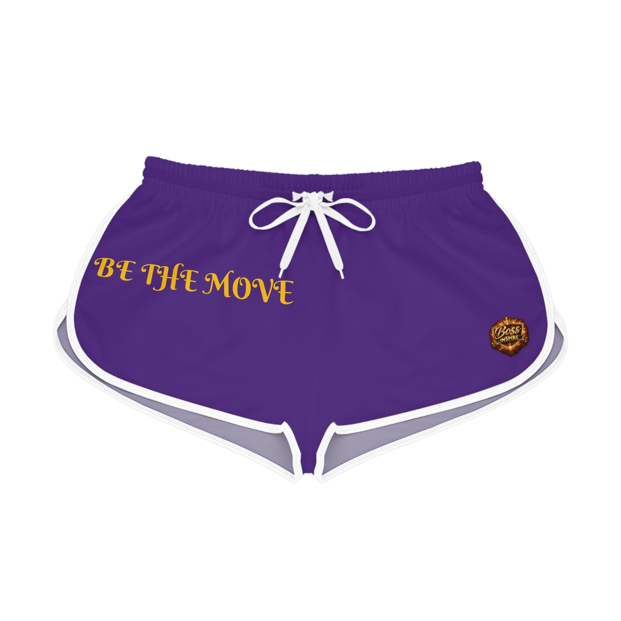 Be The Move purple shorts | Boss Inspire text print shorts