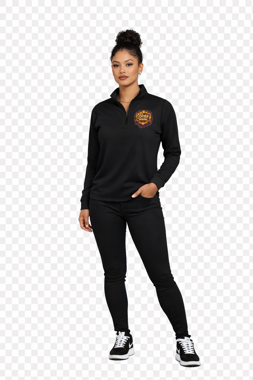 Coffee Badge Quarter-Zip Pullover | Espresso Roast Logo